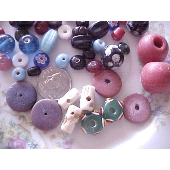 Macrame Craft Large Hole Handmade Lampwork Glass DIY Jewelry Making Supplies - Picture 5 of 5